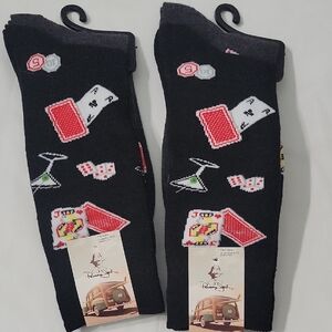 Panama Jack  Black Card Game Men's Socks 2 Set 2/2 Size 8-12